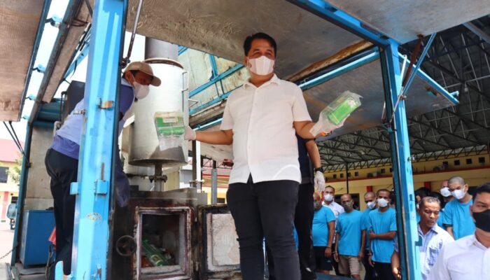 Polresta Deli Serdang Musnahkan Barang Bukti Narkoba Senilai Rp 7,057 Miliar
