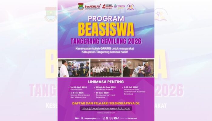 Wujudkan Kuliah Gratis, Pemkab Tangerang Kembali Buka Beasiswa Tangerang Gemilang 2026