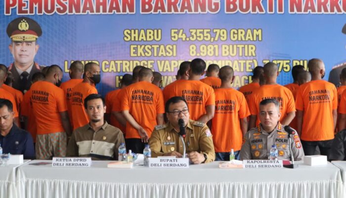 Polresta Deliserdang Musnahkan 89 Kg Sabu dalam 4 Bulan