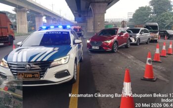 Volume Kendaraan Meningkat, JTT Kembali Berlakukan Contraflow KM 23 s.d KM 28 Ruas Tol Jakarta–Cikampek