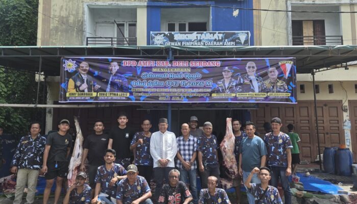 AMPI DPD Deli Serdang Berbagi Hewan Qurban Sebanyak 4 Ekor Kepada Masyarakat Dan Abang Becak Yang Ada Di Lubuk Pakam Dalam Rangka Hari Raya Idul Adha 1447H