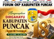 Pemuda Puncak Sampaikan Ucapan Dirgahayu ke-18 Kabupaten Puncak