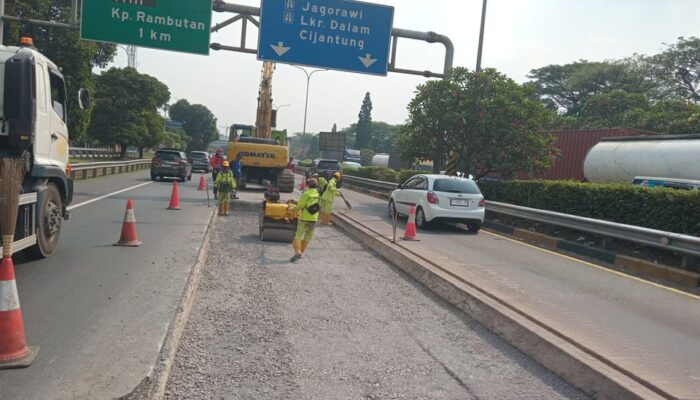 Wujudkan Kualitas Jalan yang Nyaman dan Aman, Jasa Marga Perkuat Infastruktur Jalan di Ruas Tol JORR Arah Serpong