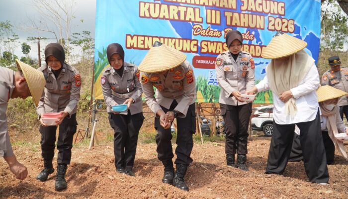 Kemarau Mengancam, Polres Tasik Tanam Jagung di Lahan Seluas 5 Hektar, ” Kapolres Ungkapkan Ini