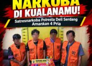 Satresnarkoba Polresta Deli Serdang Gerebek Sarang Narkoba di Kualanamu, 4 Pria Diamankan