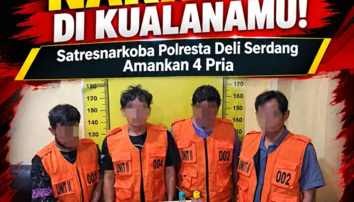 Satresnarkoba Polresta Deli Serdang Gerebek Sarang Narkoba di Kualanamu, 4 Pria Diamankan