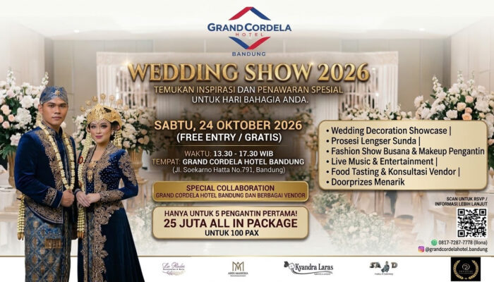 Grand Cordela Hotel Bandung Hadirkan Wedding Show 2026, Wujudkan Pernikahan Impian dengan Promo Spesial