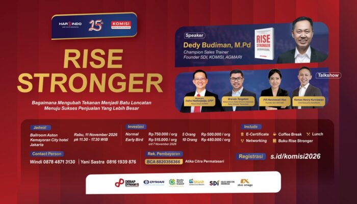 HUT ke-15 KOMISI Hadirkan RISE STRONGER, Ajak Perusahaan Berinvestasi pada Ketangguhan Tim Sales